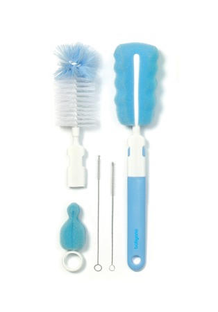 Biberoane, tetine, accesorii - Set perii pentru biberon si tetina Babyono albastru 735/01
