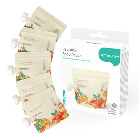 Biberoane, tetine, accesorii - Set pungi alimentare reutilizabile 150ml 5buc Babyono 1467