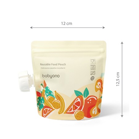 Set pungi alimentare reutilizabile 150ml 5buc Babyono 1467 [10]