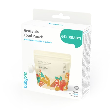 Set pungi alimentare reutilizabile 150ml 5buc Babyono 1467 [1]