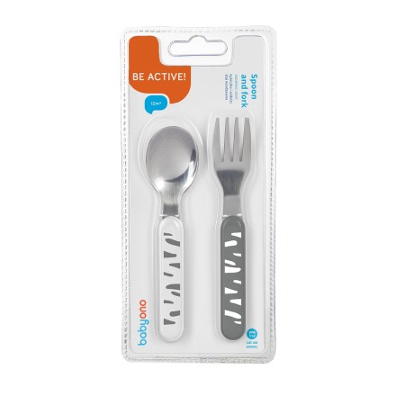 Articole hranire bebelusi - Set tacamuri, lingurita si furculita din inox  Babyono 1065/01