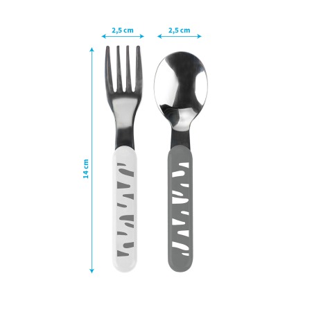 Set tacamuri, lingurita si furculita din inox  Babyono 1065/01 [2]