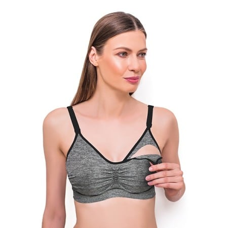 Sarcina - Sutien alaptat mame gri Babyono cupa D 80-85 CM - 506/37