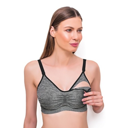 Sarcina - Sutien alaptat mame gri Babyono cupa E 80-85 CM - 506/38