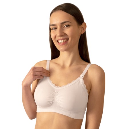 Sutiene pentru alaptat, Topuri modelatoare si Pijamale de alaptat - Sutien pentru alaptat C75-80  alb Babyono 585/08