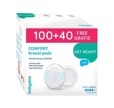 Tampoane si protectii silicon pentru san - Tampoane san COMFORT Babyono, albe, 140 bucati, 296/140
