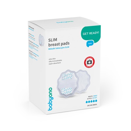 Tampoane si protectii silicon pentru san - Tampoane san NATURAL NURSING Babyono, albe, 24 bucati, 298/01