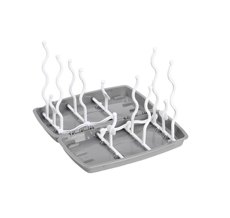Biberoane, tetine, accesorii - Uscator universal si pliabil pentru biberoane si tetine, gri, Babyono 1071/02