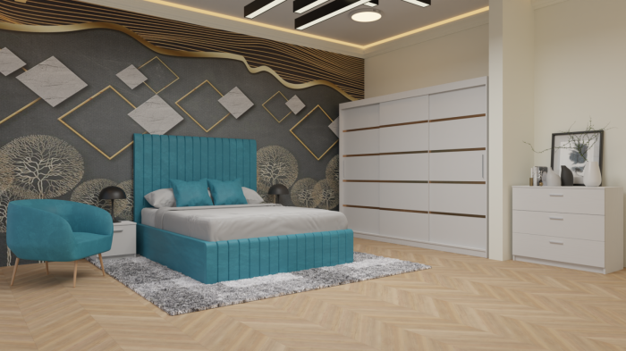 Dormitor Cairo Tapitat Dressing 250x200 3 Usi Alb [23]