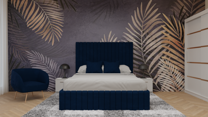 Dormitor Cairo Tapitat Dressing 250x200 3 Usi Alb [1]