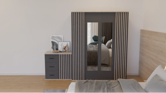 Dormitor Dallas Cu Pat Nobless Tapitat Bej [3]