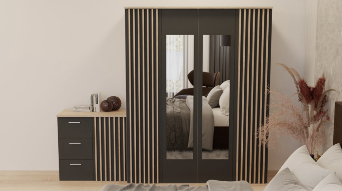 Dormitor Dallas Cu Pat Nobless Tapițat Maro [4]