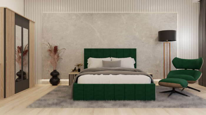 Dormitor Dallas Cu Pat Nobless Tapitat Verde [5]