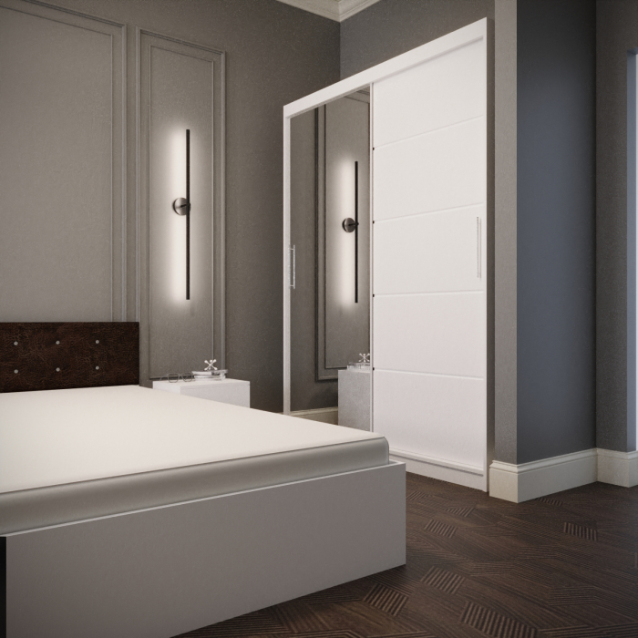 Dormitor Monticelli Alb&Wenge Tapitat 2 Usi cu Oglinda [4]