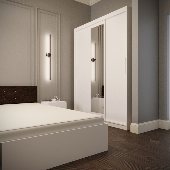 Dormitor Monticelli Alb&Wenge Tapitat 3 Usi cu Oglinda [3]