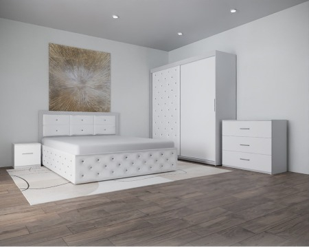 Dormitor Monticelli New Alb Tapitat 2 Usi [1]