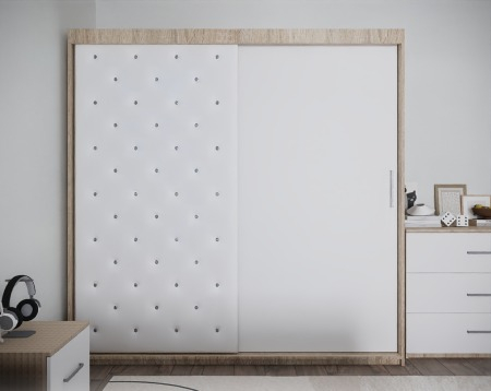 Dormitor Monticelli New Sonoma&Alb Tapitat 2 Usi [3]