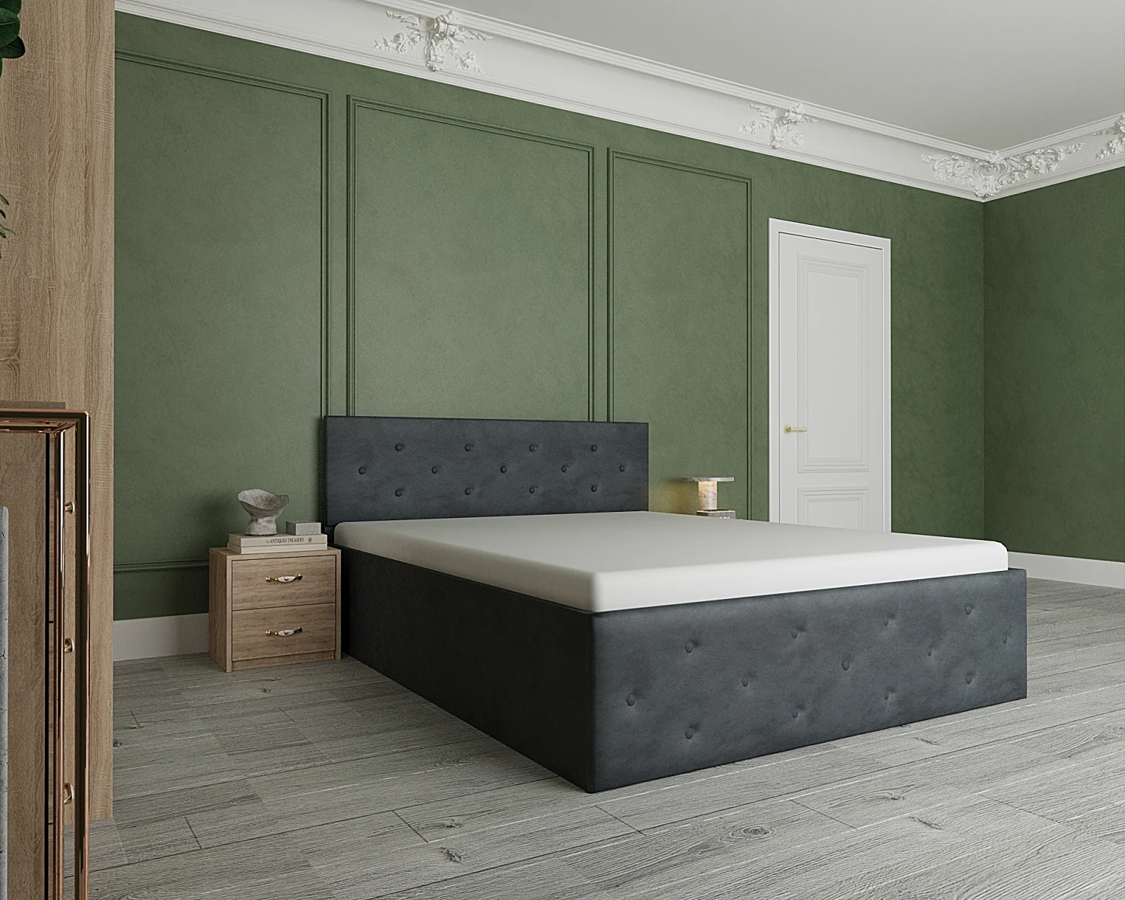 Dormitor Nevada Tapitat cu Oglinda Sonoma&Gri [4]