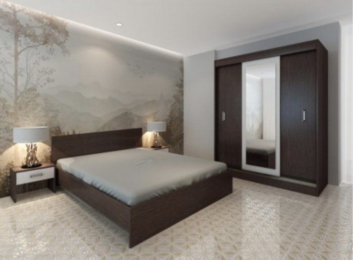 Dormitor Tosca Dressing 3 Usi Wenge&Alb [1]