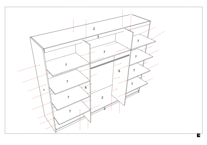Dressing Emporio Alb cu uși glisante Antracit 250x200 [5]
