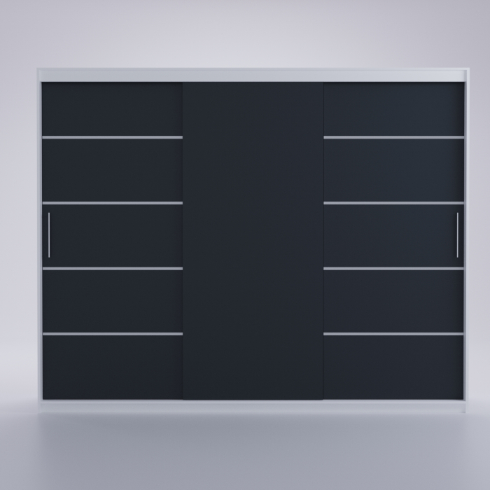 Dressing Emporio Alb cu uși glisante Antracit 250x200 [4]