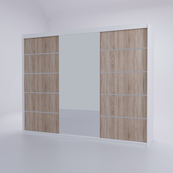 Dressing Emporio Alb cu uși glisante Sonoma 250x200 [3]