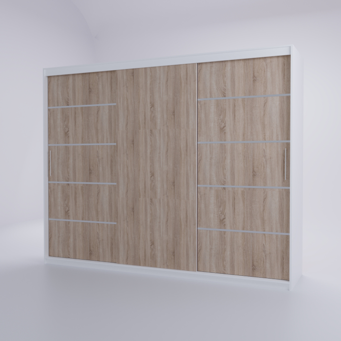 Dressing Emporio Alb cu uși glisante Sonoma 250x200 [4]