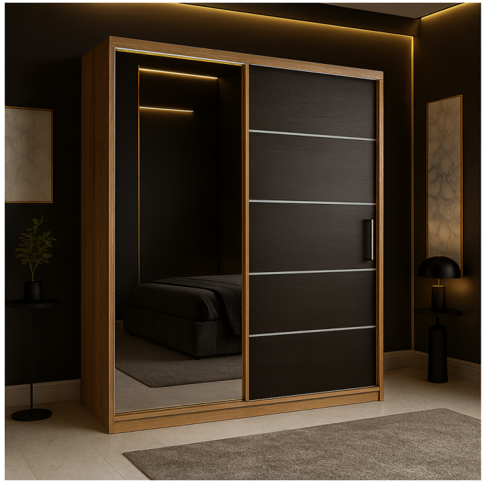 Dressing Emporio Sonoma cu uși glisante Wenge 150x200 [1]