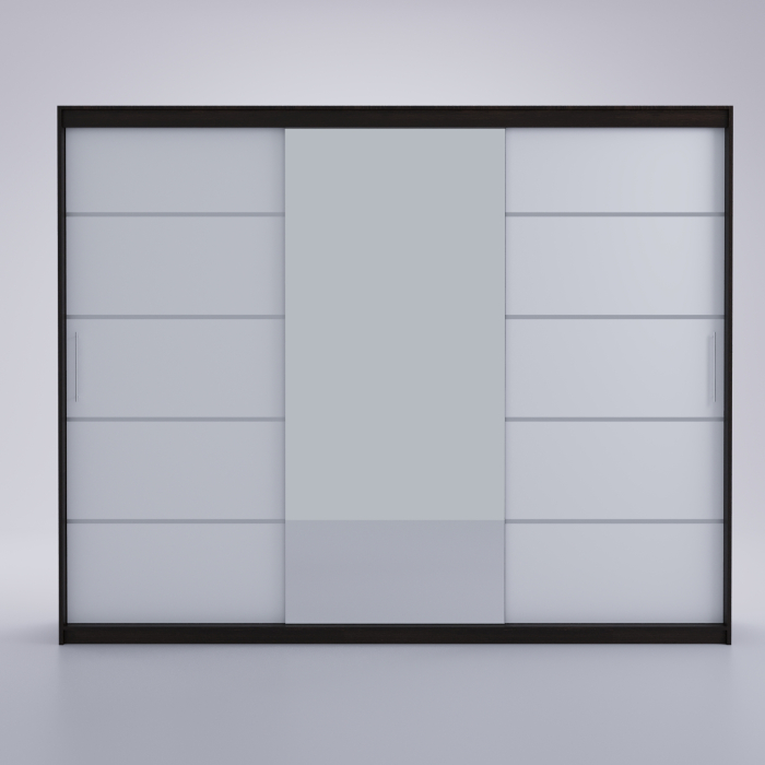 Dressing Emporio Wenge cu uși glisante Albe 250x200 [3]