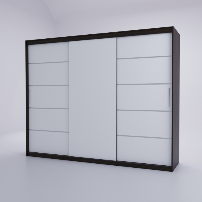 Dressing Emporio Wenge cu uși glisante Albe 250x200 [5]