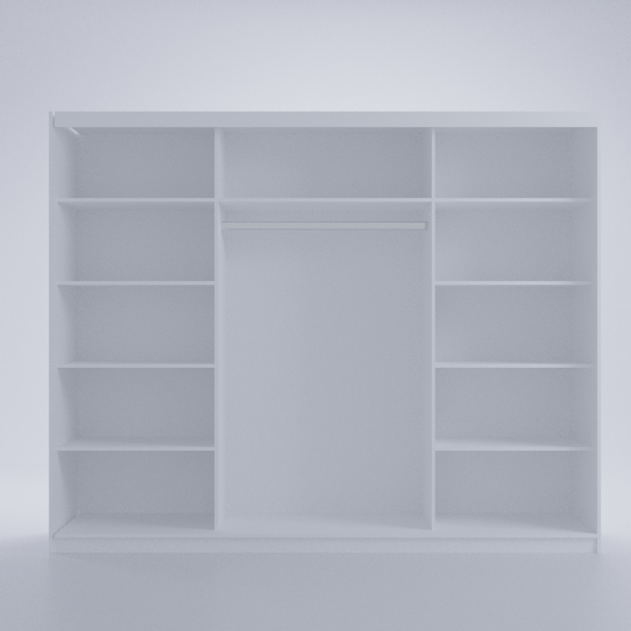 Dressing Emporio Wenge cu uși glisante Albe 250x200 [3]