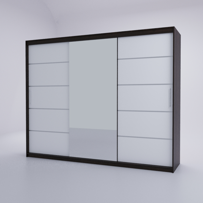 Dressing Emporio Wenge cu uși glisante Albe 250x200 [4]