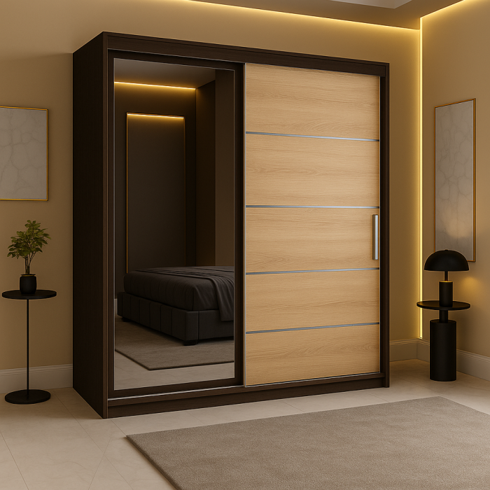 Dressing Emporio Wenge cu uși glisante Sonoma 150x200 [1]