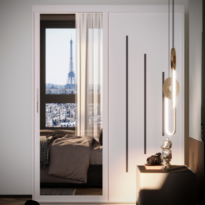 Dulap Kenzo cu Oglinda Alb [1]