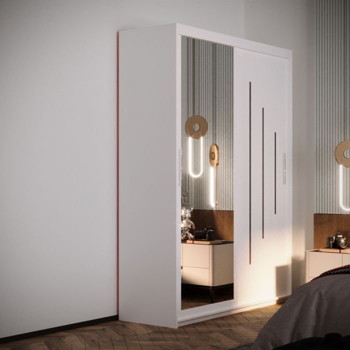 Dulap Kenzo cu Oglinda Alb [2]