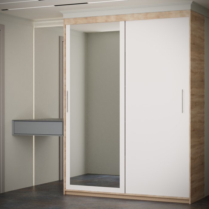 Dulap Kenzo cu Oglinda Sonoma&Alb [2]