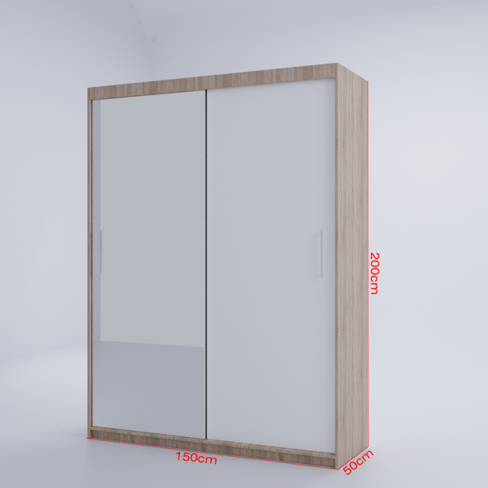 Dulap Kenzo cu Oglinda Sonoma&Alb [5]