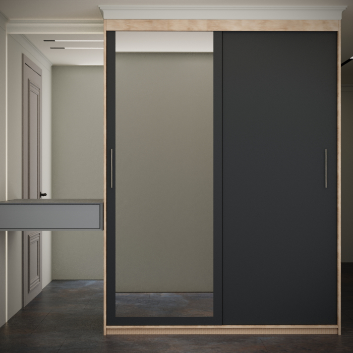 Dulap Kenzo cu Oglinda Sonoma&Gri [1]