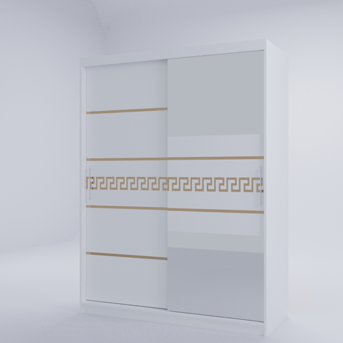 Dulap Kenzo Gold cu Oglinda Alb [4]