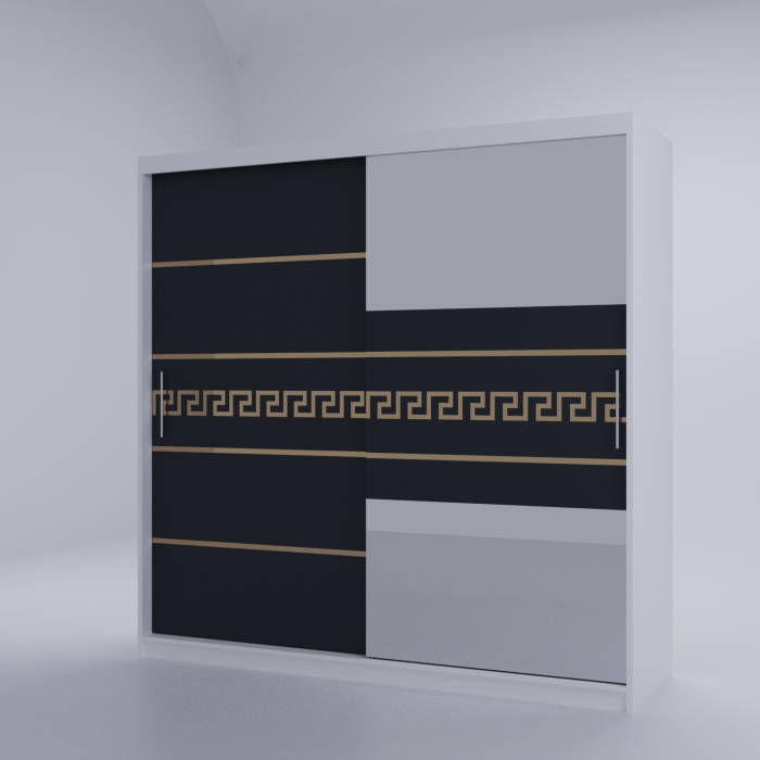 Dulap Kenzo Gold cu Oglinda Alb&Antracit 200*200 [3]