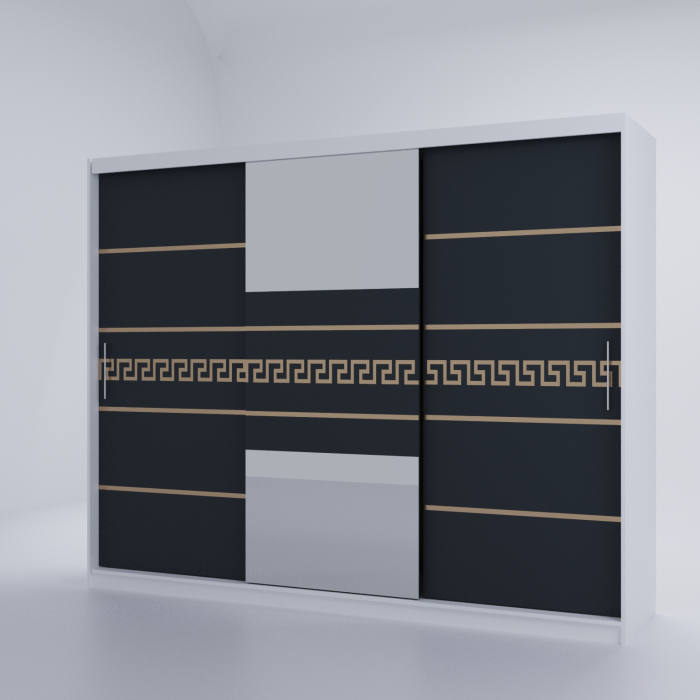 Dulap Kenzo Gold cu Oglinda Alb&Antracit 230*200 [3]