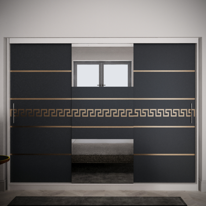 Dulap Kenzo Gold cu Oglinda Alb&Antracit 230*200 [1]