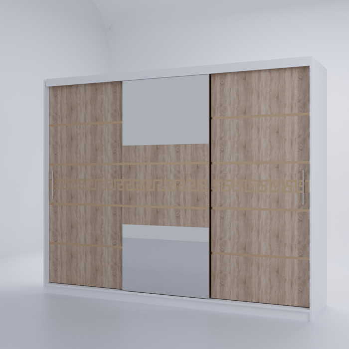 Dulap Kenzo Gold cu Oglinda Alb&Sonoma 230*200 [3]