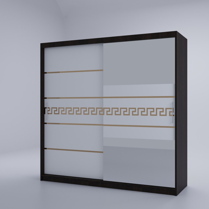 Dulap Kenzo Gold cu Oglinda Wenge&Alb 200*200 [3]