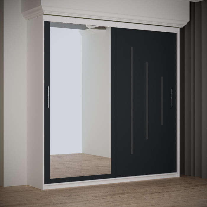 Dulap Kenzo Space cu Oglinda 200*200 Alb&Antracit [2]