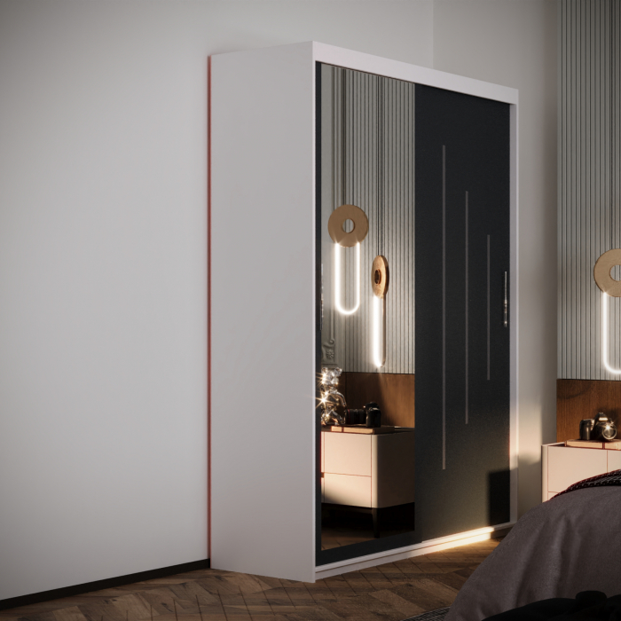 Dulap Kenzo Space cu Oglinda Alb&Antracit [2]