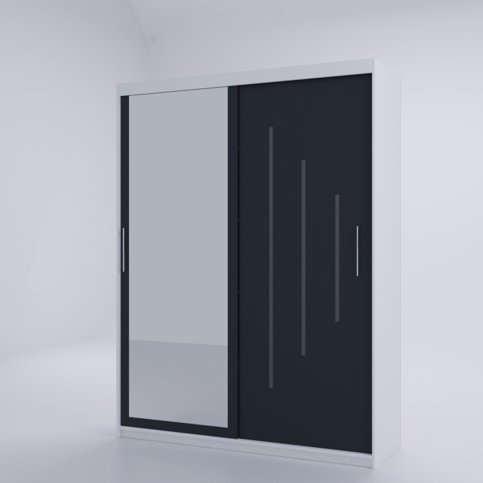 Dulap Kenzo Space cu Oglinda Alb&Antracit [4]