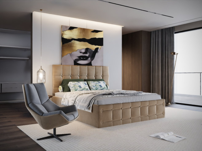 Pat Regal Tapitat Bej fara Saltea 180x200 [3]