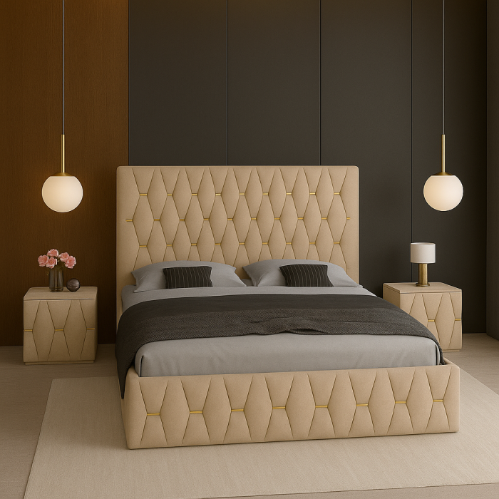 Set Pat Maldive Cu Noptiere Tapițate 140x200 [1]