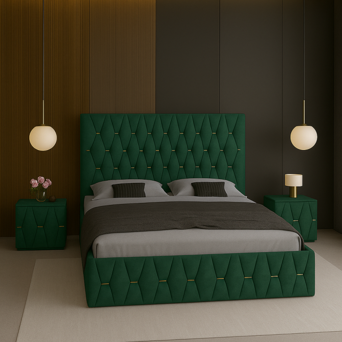 Set Pat Maldive Cu Noptiere Tapițate 180x200 [1]